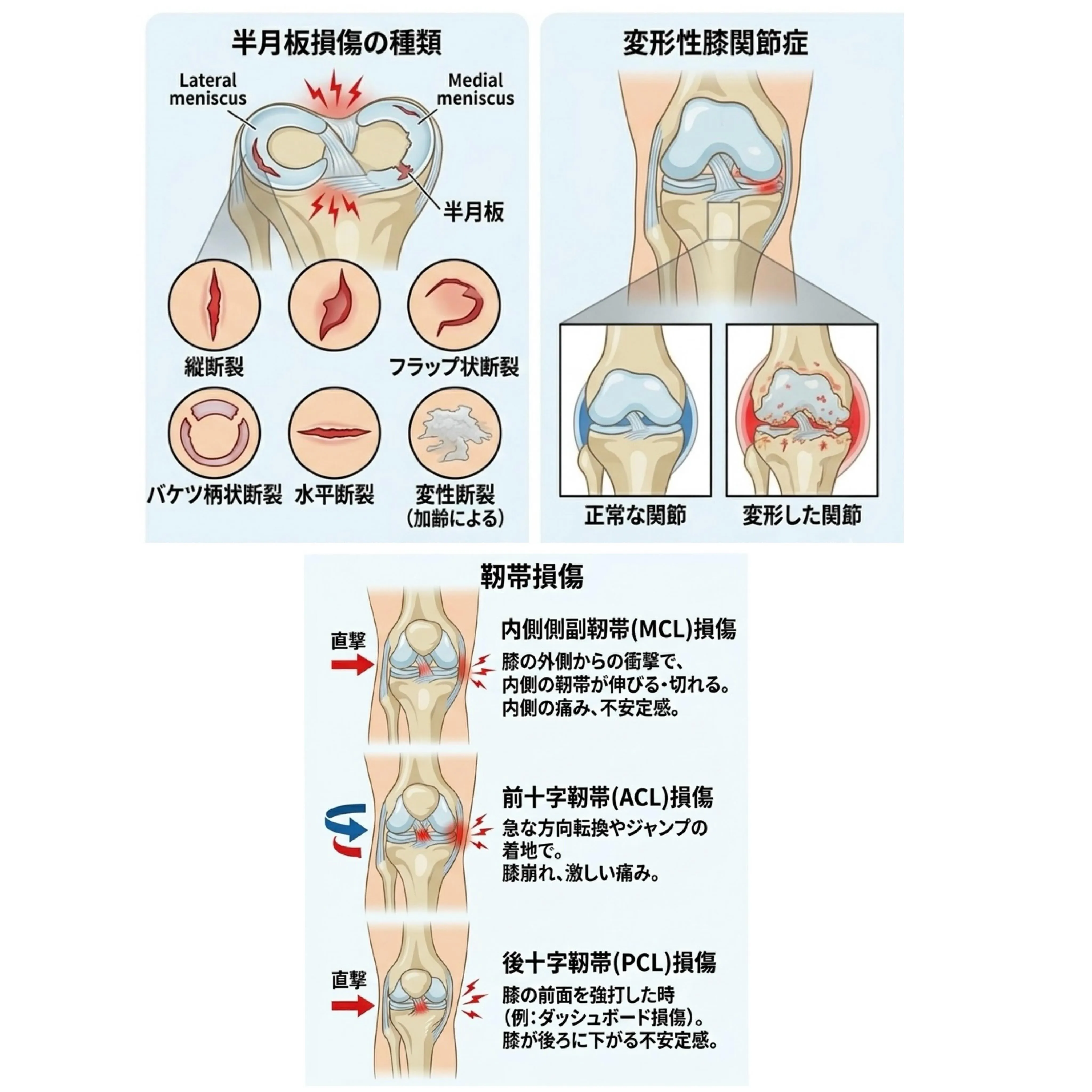 【図解】膝の損傷、実はこんなに種類があります！