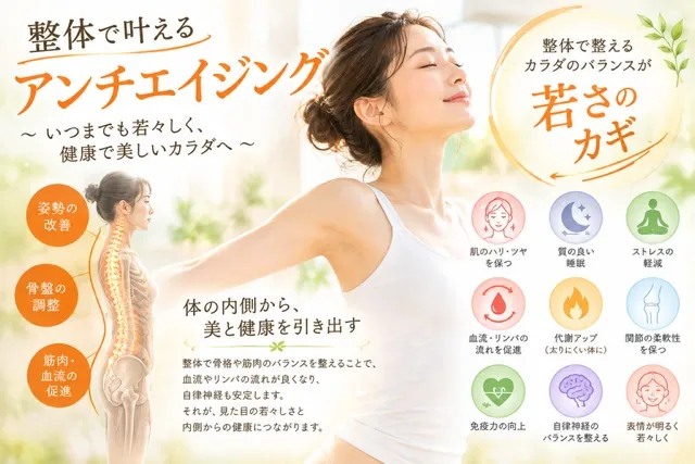 整体とアンチエイジングで若々しさと健康美を叶える神奈川県横浜市南区の秘訣